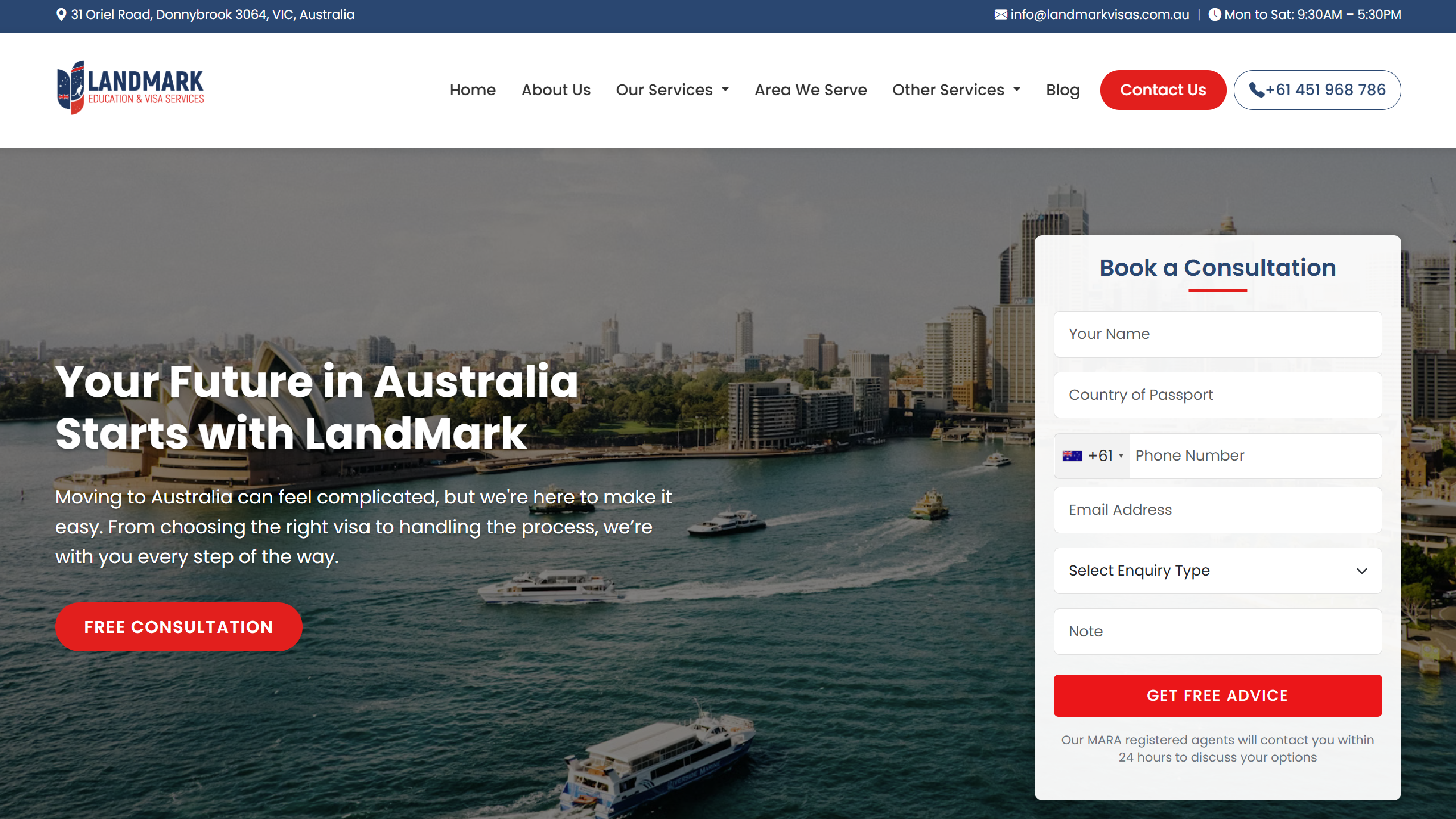 Landmark Visas Website